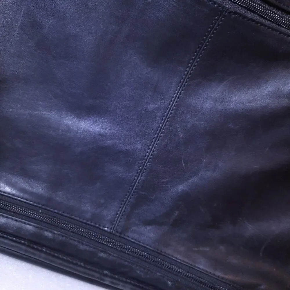 Tumi Alpha 2 Laptop Briefcase bag Black Napa Leather 96160D4 Computer distressed